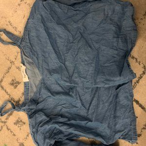 Off-the-shoulder chambray top